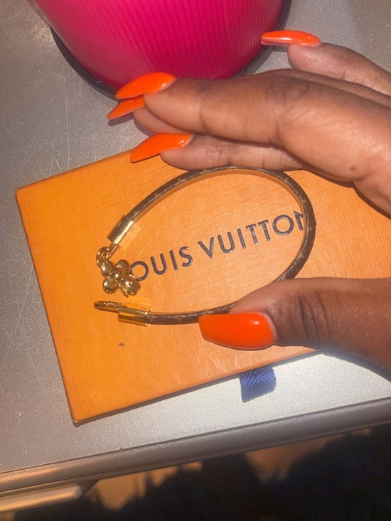 Louis Vuitton Accessories - Louis Vuitton Orange Monogram Slim Bracelet with Gold Charm